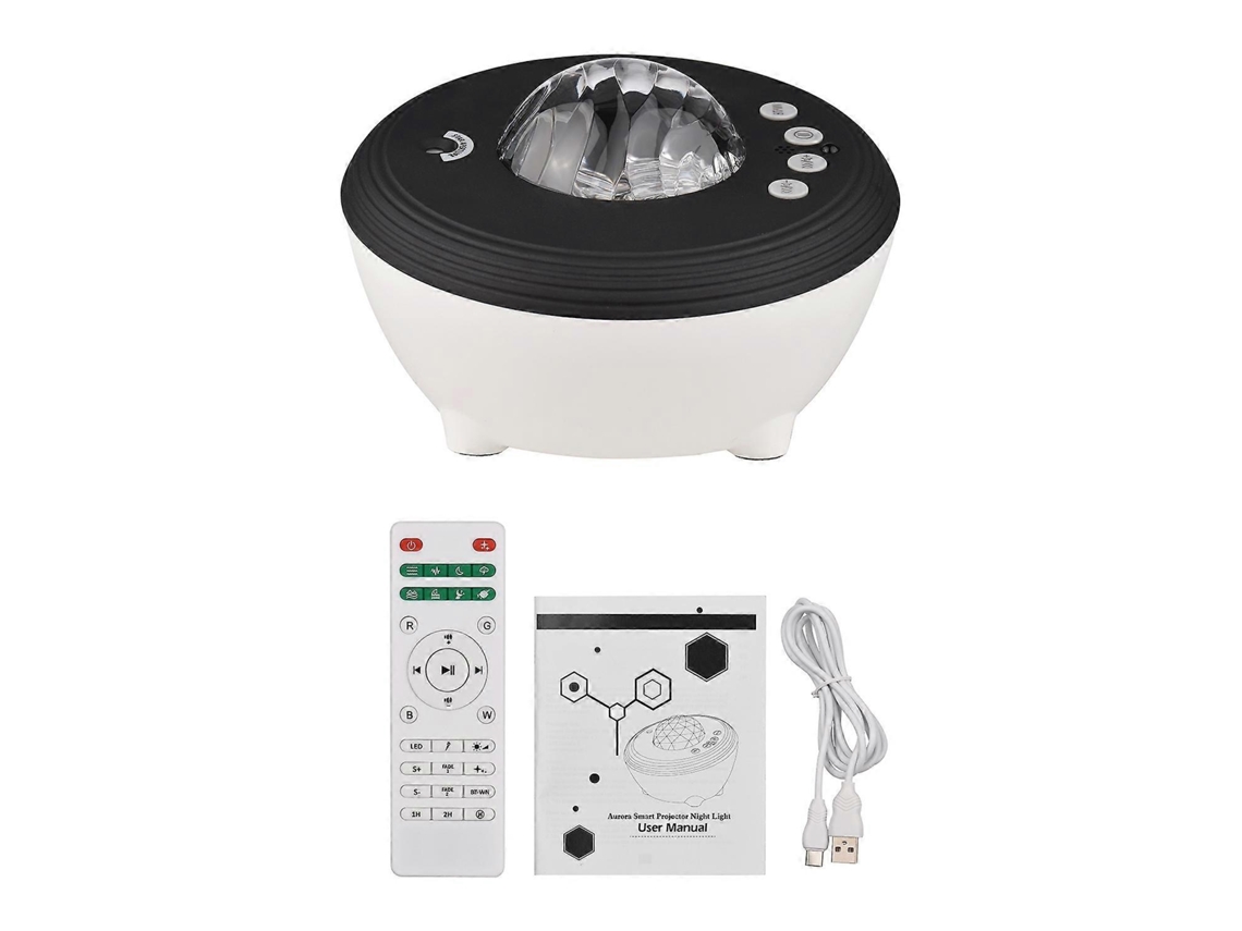Proyector multifuncional Aurora Boreal, proyector de luz nocturna Galaxy, altavoz Bluetooth, blanco Yunzii
