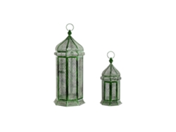 Juego de 2 postes de alumbrado público de metal verde, 23x23x57cm ALEXANDRA HOUSE LIVING
