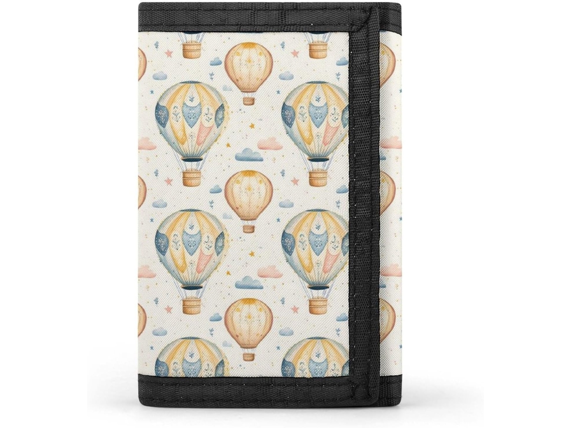Cartera Compacta Poliéster Con Cremallera Para Hombre Diseño Estampado
