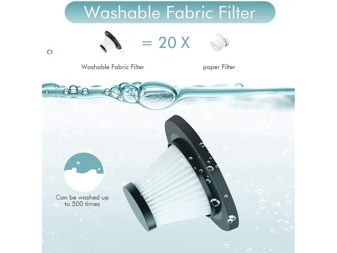 Aspiradora de mano inalámbrica Chaberlu de 100 W, potente para coche, mini, para seco y húmedo, color negro