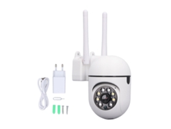 Cámara de seguridad PTZ inalámbrica con Wi-Fi 1080p, visión nocturna y detección de movimiento para uso doméstico.