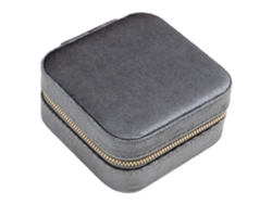 Organizador de Joyas Caja Portátil Joyas Espejo Múltiples Ideal RNEMITERY Gris (10x10x5cm)