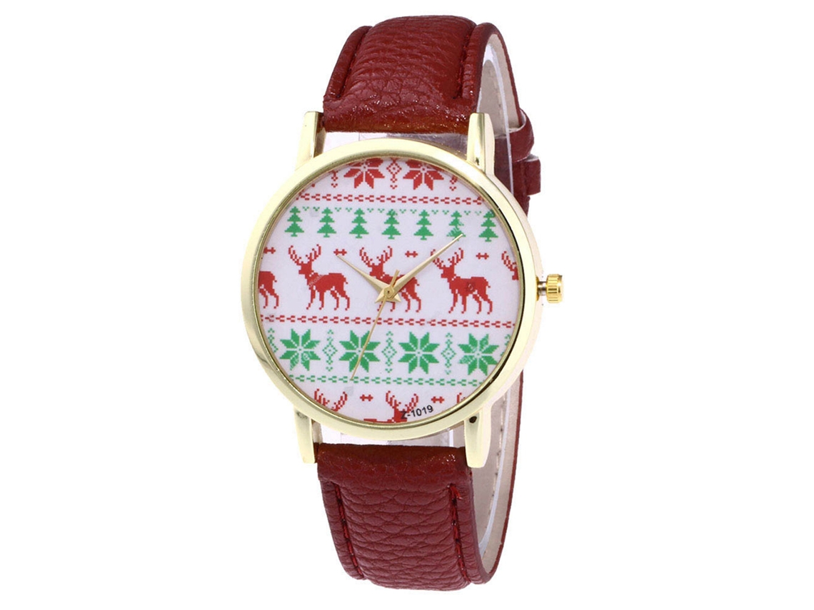Reloj De Pulsera Unisex Informal De Piel Sintética Con Diseño De Elfo Navideño Para Estudiantes Zhoulianfa Cafe