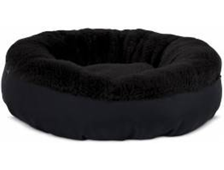 Cama Redonda para Perros y Gatos GAUTY Tela Impermeable y pelo (Negro - 57 cm)