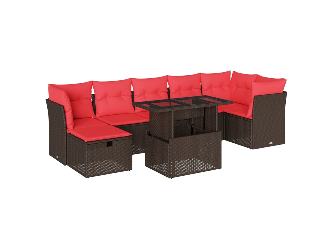 Maison Exclusive - Conjunto De Sofá De Jardín De 8 Piezas Con Cojines, De Poliratán Marrón