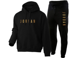 Conjunto completo Jordan para hombre: sudadera con capucha y pantalón deportivo de 2 piezas, cómodo jersey clásico de manga larga y pantalón para gimnasio o entrenamiento.
