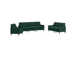 Maison Exclusive - Juego De Sofás Con Cojines 4 Piezas Terciopelo Verde Oscuro