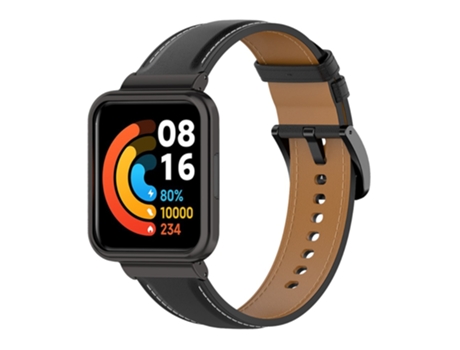 Correa de piel auténtica ajustable para Xiaomi Redmi Watch 2 Lite - negro