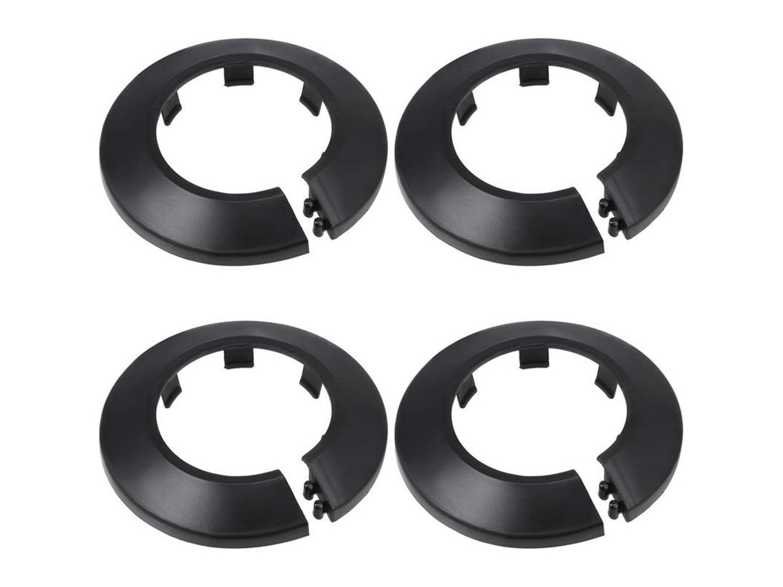 Tapa Decorativa De Tubo De Plástico Pp Para Tuberías De Agua Negro 43mm 4 Piezas