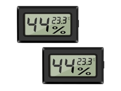 Termometro Humedad Digital Lcd Linjou 2 Pack, Negro, Monitor Interior, Rango -50 A 70°c