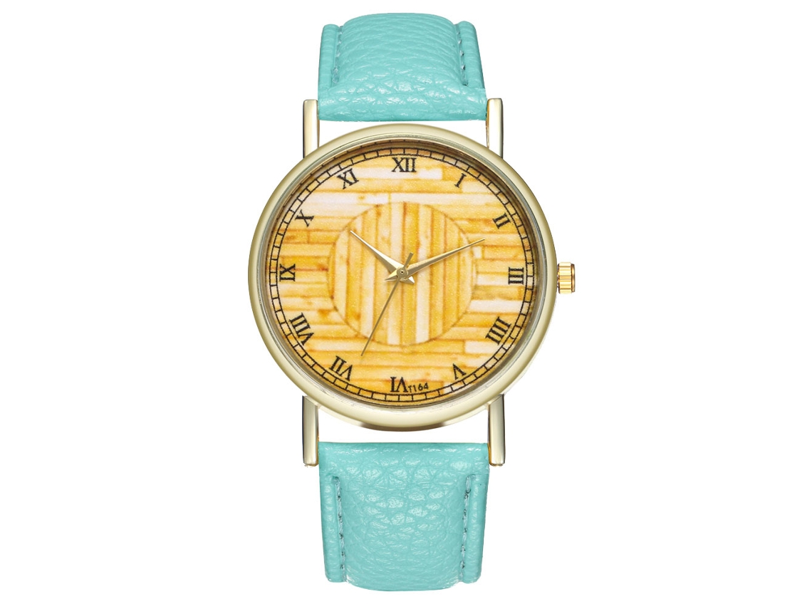 Reloj De Pulsera Analógico Con Esfera Redonda Y Movimiento De Cuarzo - Moderno Y Elegante (menta)