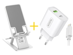 Cargador ACCETEL iPhone X / XS (Lightning - Blanco)