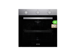 Evvo Horno Integrable H10, 72l, Clase A, 4 Programas, Grill, Temporizador, Mando Selector, Puerta Triple Cristal, Inox.