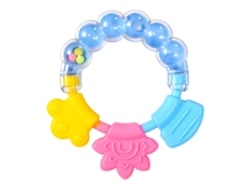 Anillo De Silicona Para La Dentición Con Cascabel, Multifuncional, Duradero, Juguete Para La Dentición De Bebés, Azul