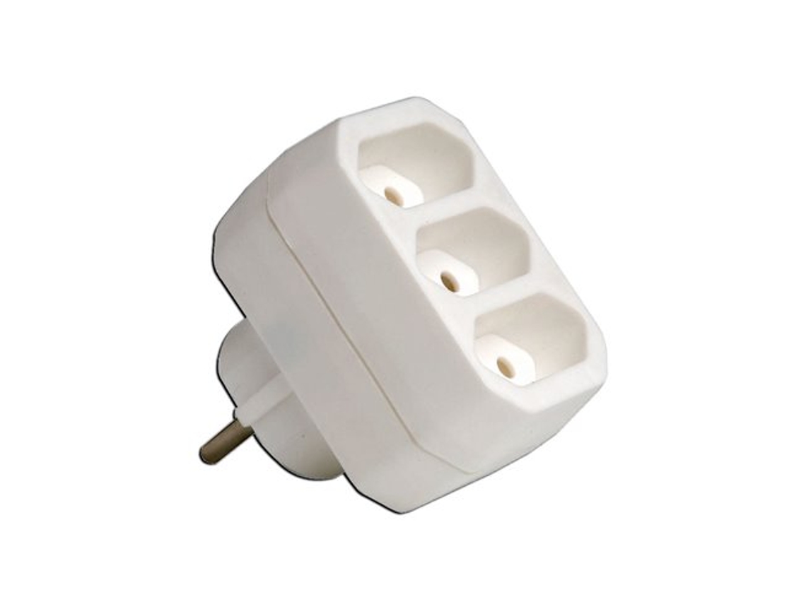 Adaptador Simon Blco de 3 tomas frontales con interruptor de límite de 10 A y 250 V (Cl114101)