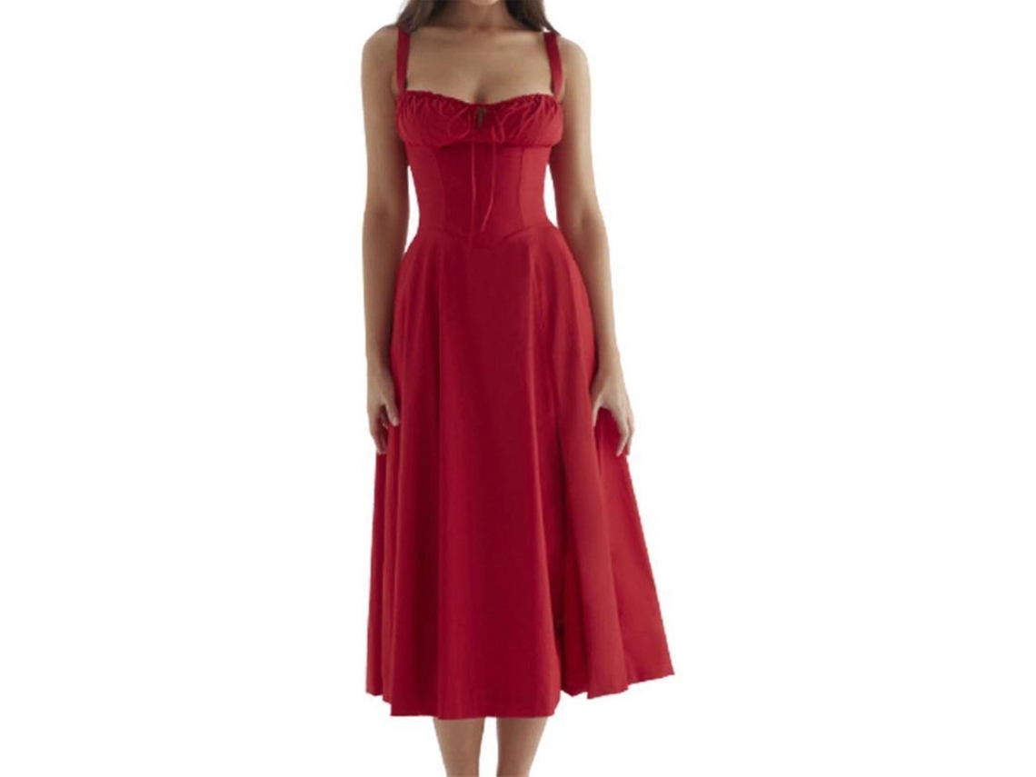 2026-vestido Sundress Sin Mangas Con Estampado Fashion, Cordón Y Encaje Para Mujer
