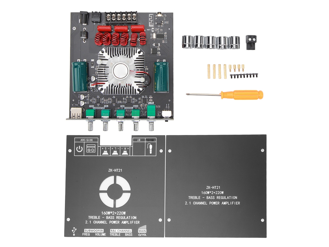Placa Amplificadora De Potencia Bluetooth De 2.1 Canales Con Control De Graves Y Agudos, Módulo Tda7498e, 15-36 V