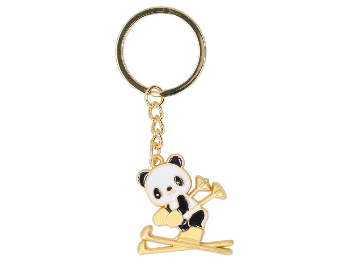 Llavero Metálico Con Temática De Esquí, Panda Dorado, Regalo De Moda, Souvenir X-1280
