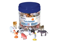 Recursos de aprendizaje para contar animales de granja (juego de 60)