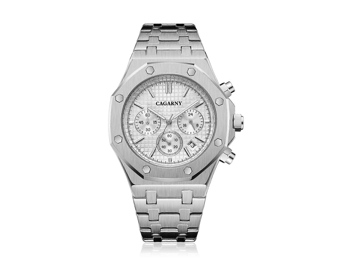Reloj Cagarny 6835 para hombre con pulsera de acero y cuarzo simple Hengrongshen