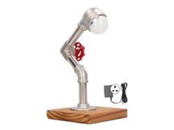 Lámpara De Mesa De Diseño Industrial Con Tubos Led, Luz Blanca Fría, Para Dormitorio O Sala De Estar, Enchufe Británico 110-220v.