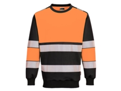 Sudadera con capucha de alta visibilidad Portwest Pw3 Clase 1 / Naranja y negro / M