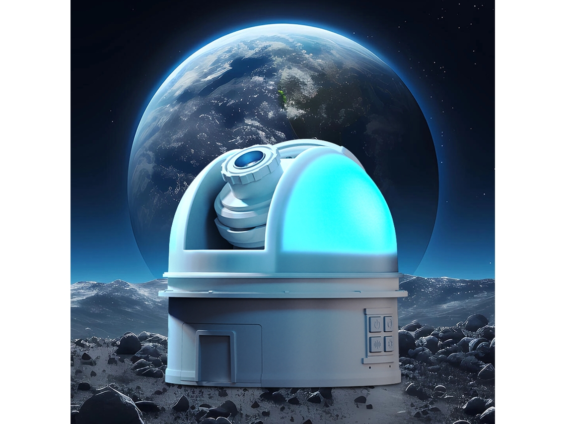 Lámpara de proyección planetaria con narración de voz, 12 escenas cósmicas, enfoque ajustable y luz de cúpula Ikikso (gris)