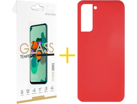 Carcasa + Protector de Pantalla para Samsung Galaxy S22 Plus 5G SKYHE Rojo