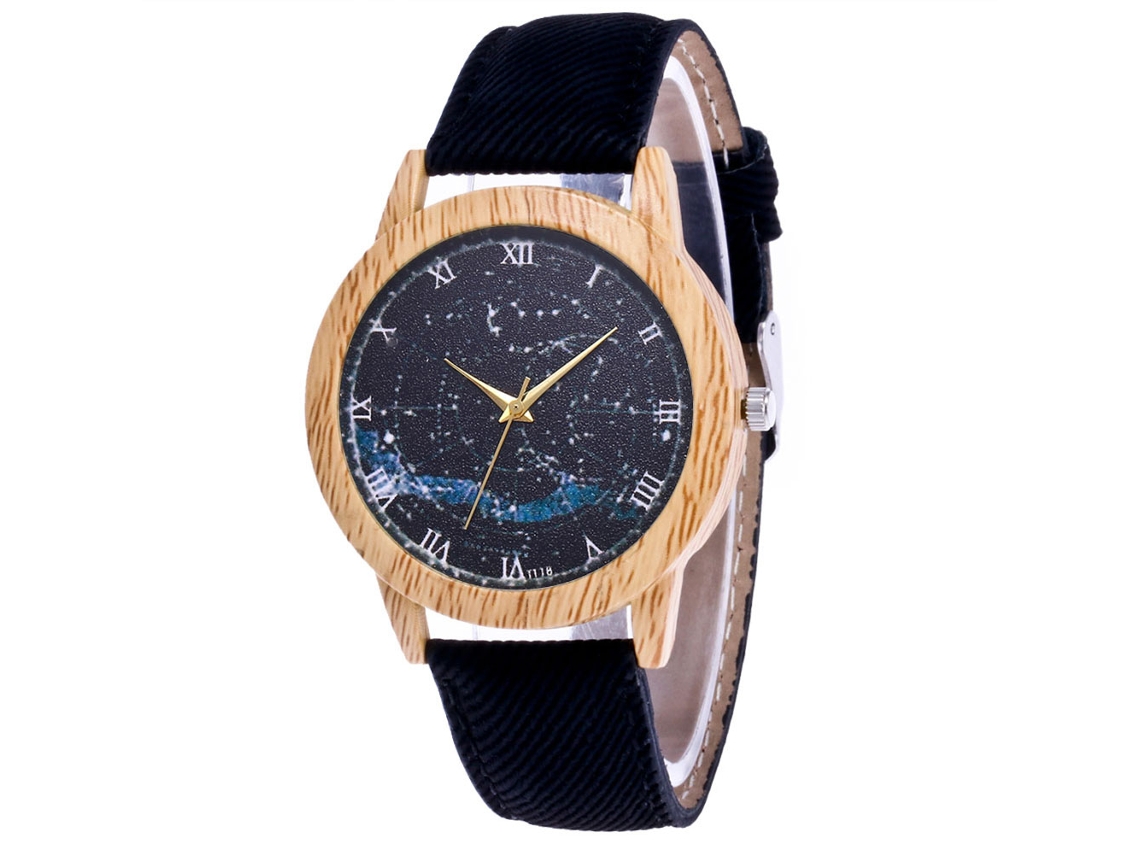 Reloj Vansvar Para Mujer De Piel Sintética Con Cristales Y Esfera Blanca Personalizada.