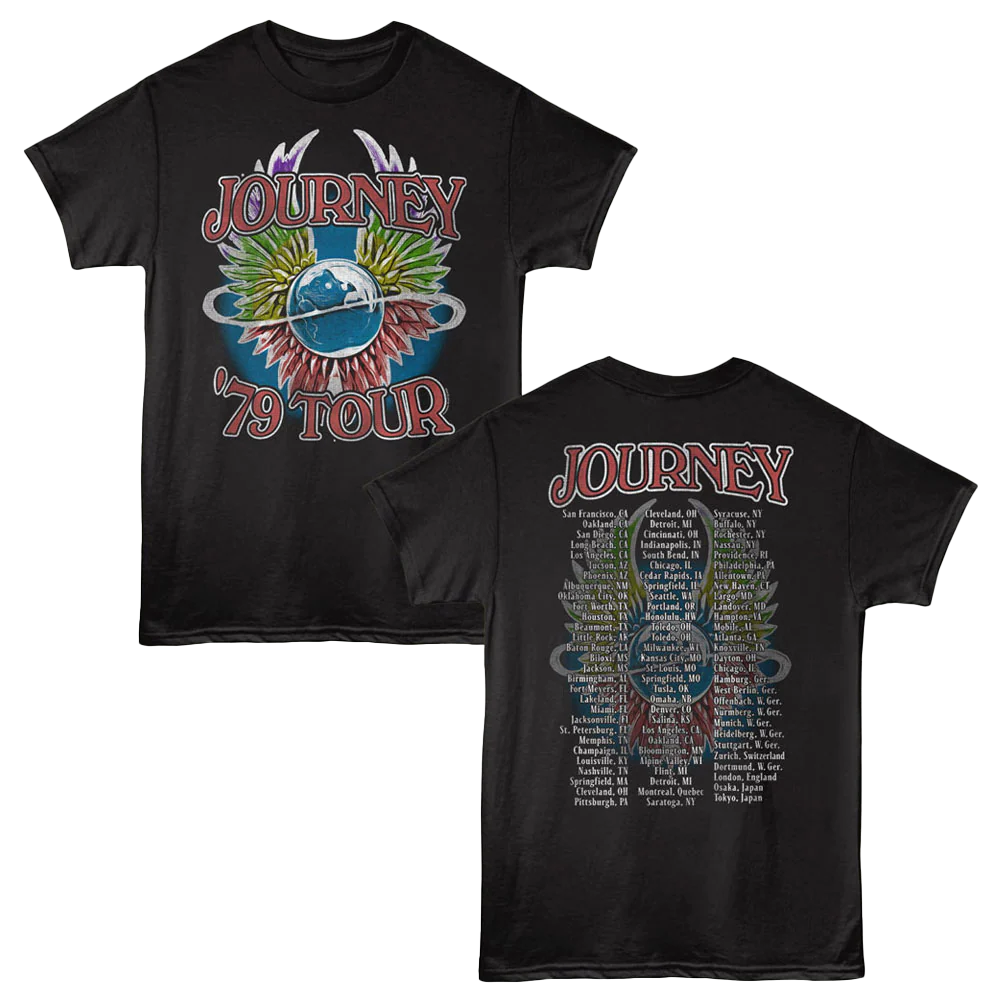 Journey 79' Tour T-shirt Unisex Rockinstone Size:xl