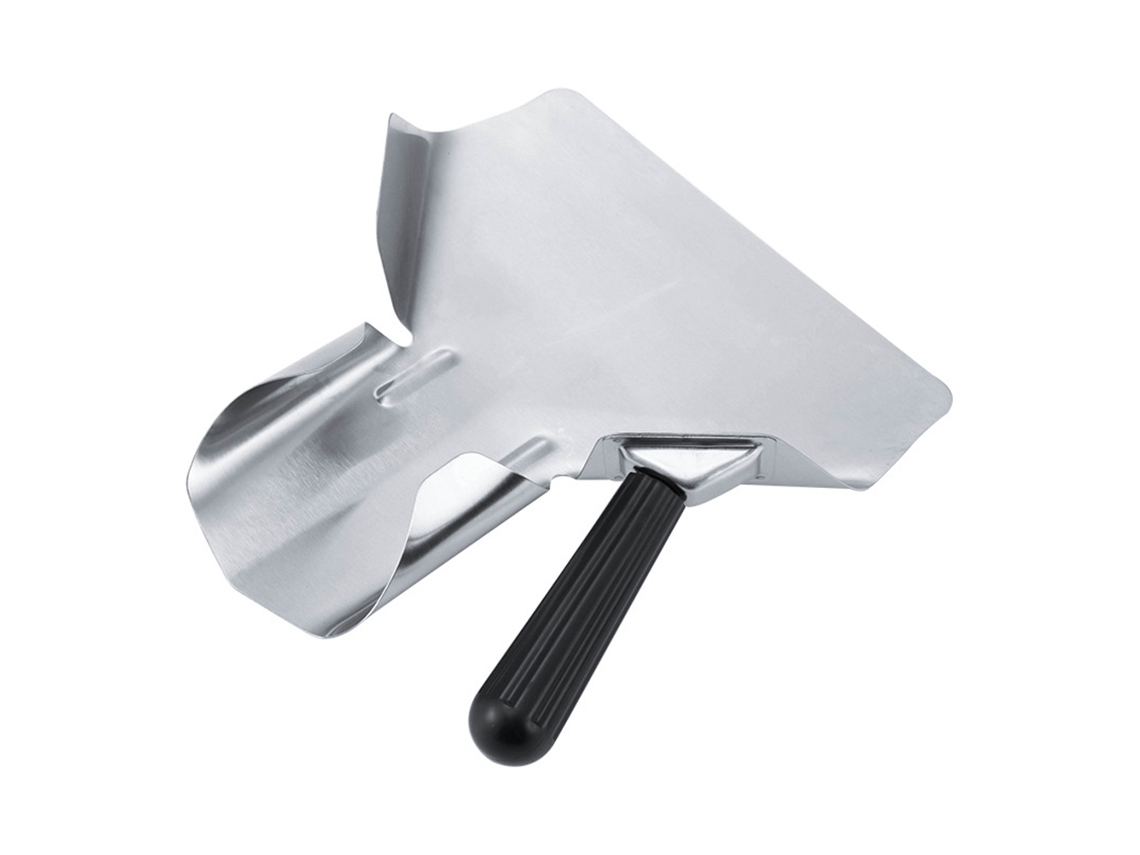 Cuchara de acero inoxidable para palomitas de maíz y papas fritas con asa lateral