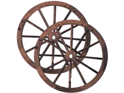 2 Adornos De Madera Antiguos Para Ruedas De Carruaje