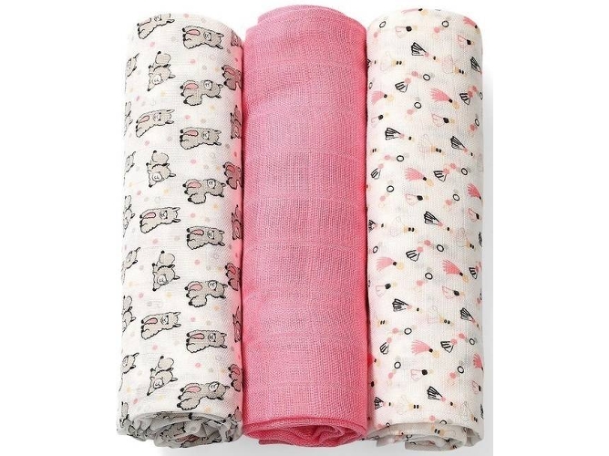 Pañales de Tejido BABY ONO Fibra de Bambu Orgánico Natural Rosa