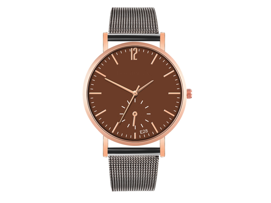 Reloj De Pulsera Para Parejas, Estilo Casual, Correa De Malla, Cuarzo, Hipoalergénico, Duradero.