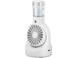 Ventilador portátil recargable con nebulizador, ventilador de mesa y pulverizador ligero (blanco)