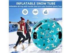 Tubo De Nieve Azul De 95 Cm Grueso Resistente Al Frío Con Colchoneta Inflable Y Diseño Antivuelco