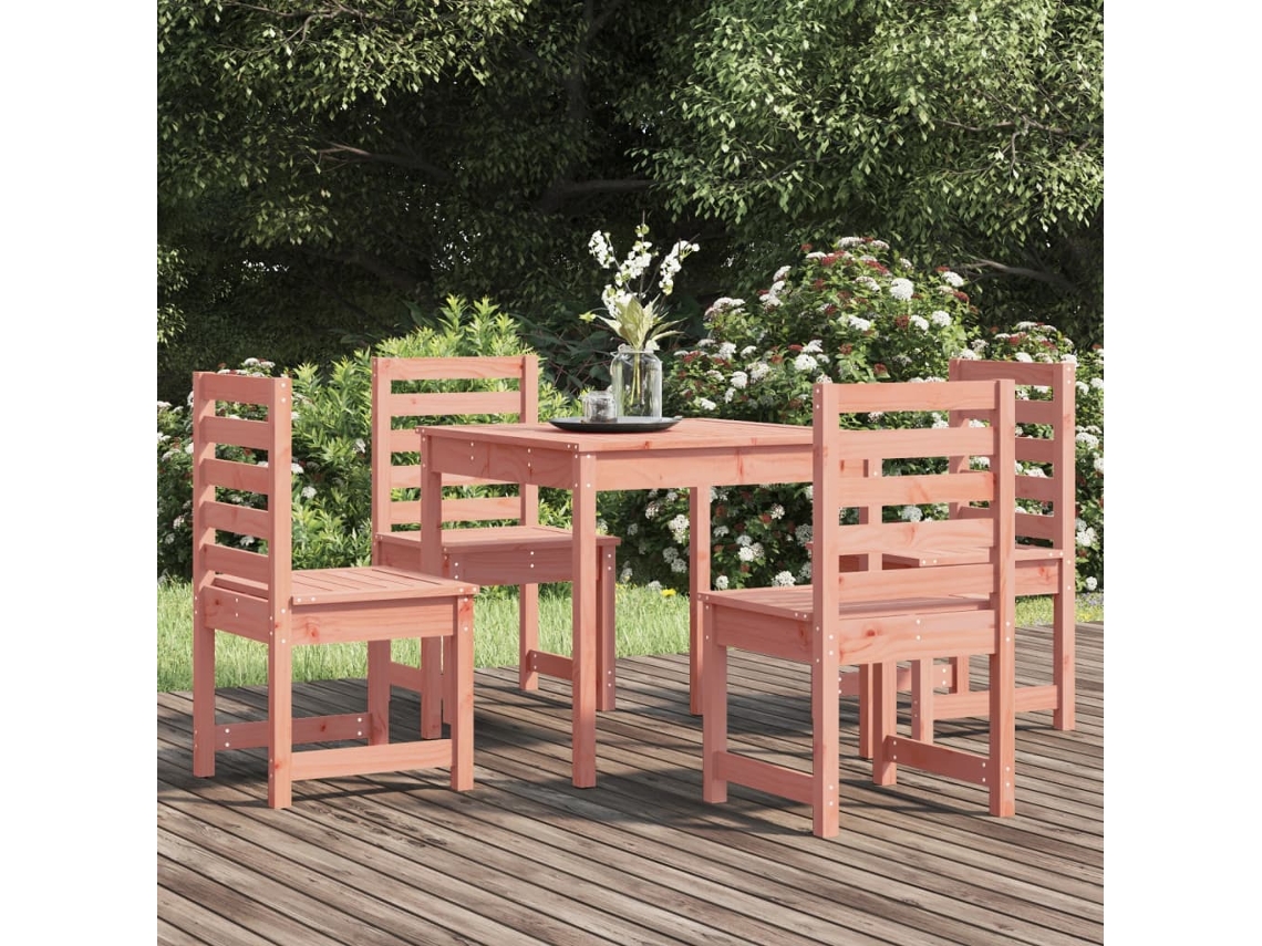 Juego de comedor de jardín de 5 piezas en madera maciza Douglas de DKD Home Decor