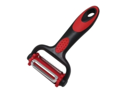 Pelador multifuncional 3 en 1 (rojo), pelador de arce de acero inoxidable