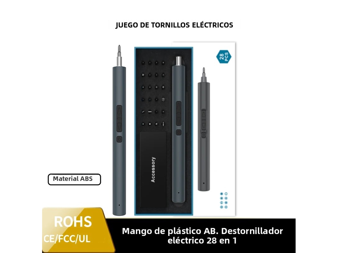 (plástico) Juego De Destornilladores Eléctricos De Precisión 28 En 1 Con Torque Ajustable Y Punta Magnética.