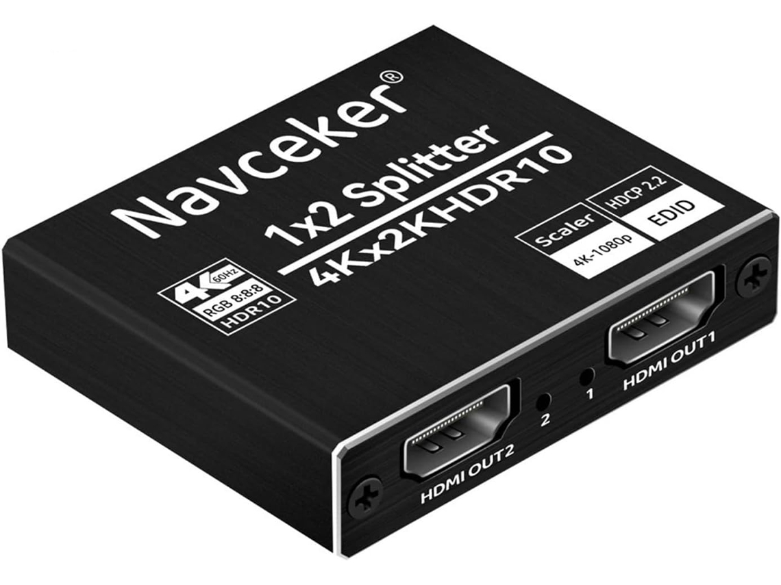 Divisor Proav 4k Uhd 2.0 1x2 Hdcp Hdr Para Blu-ray Dvd Ps4 Ps5 (zy-hs20b)