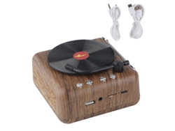 Mini Tocadiscos Retro Con Altavoz Bluetooth Inalámbrico Y Subwoofer De Alta Definición.