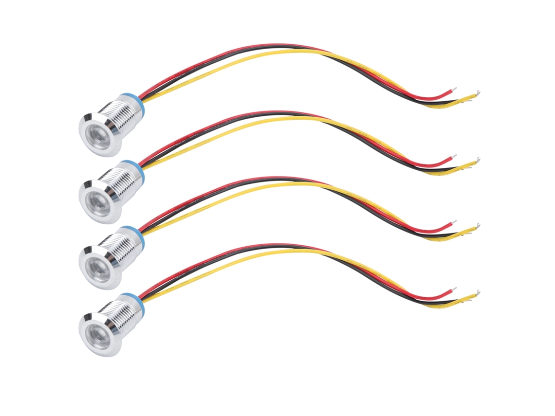 Luces LED circulares, precableadas, bicolor, resistentes al agua.