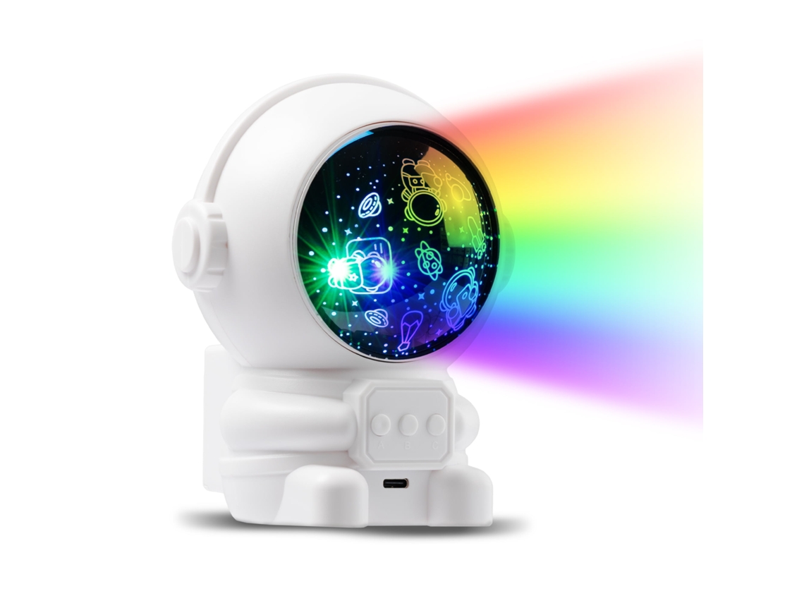 Miniproyector Led De Astronauta Con Luces De Estrellas, De 14,7 Cm De Alto Y 12,9 Cm De Ancho, Ideal Como Regalo De Cumpleaños Para Niños O