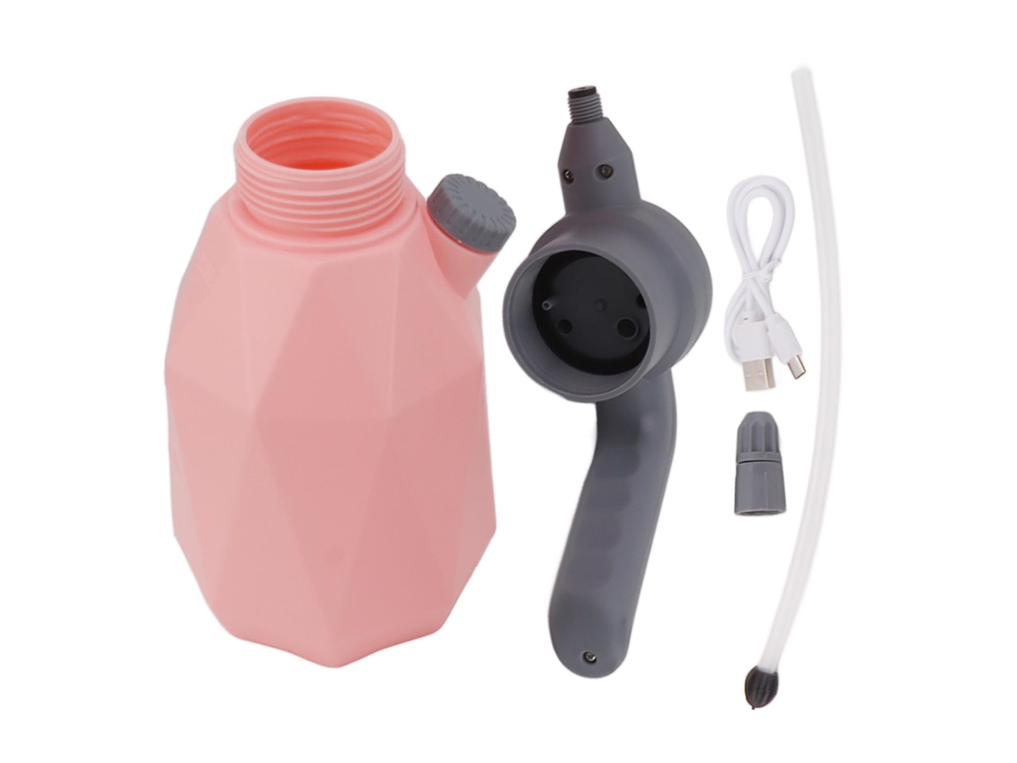 Pulverizador eléctrico recargable de 2 l para jardín residencial, color rosa