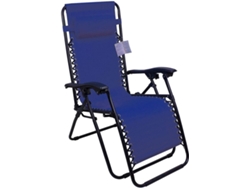 Silla Gravedad Cero silla de patio reclinable Tumbona Plegable con Reposacabezas Azul SELEOK