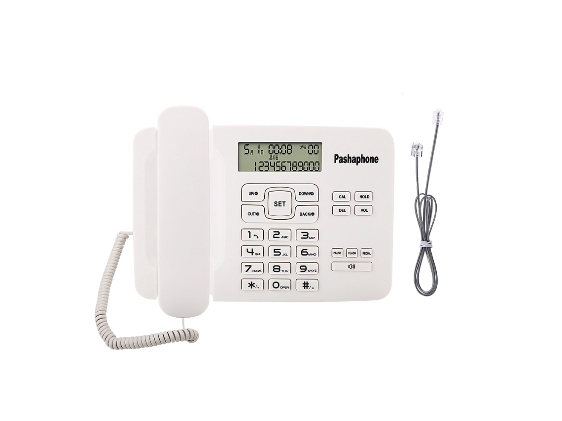 Teléfono con identificador de llamadas y pantalla LCD de calendario