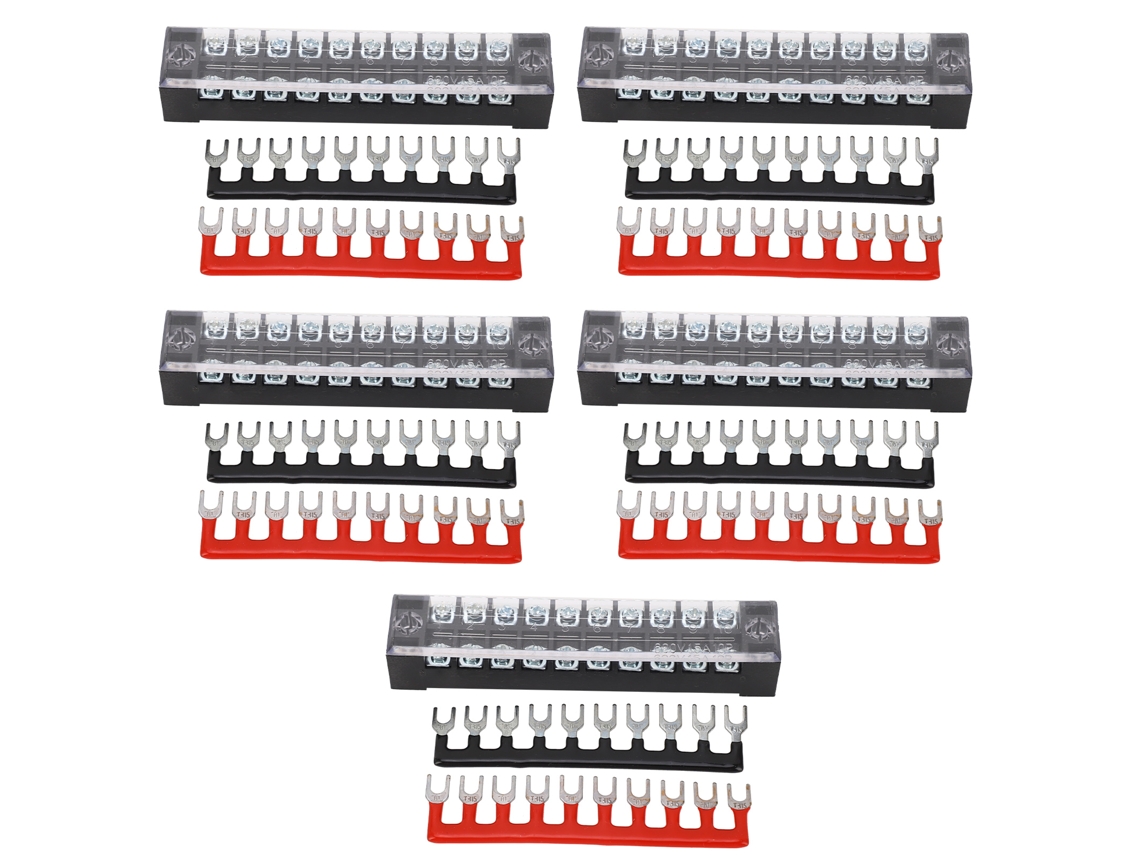 Kit De Bloque De Terminales De Rosca De 10 Posiciones Y Dos Líneas, 15 A, 600 V
