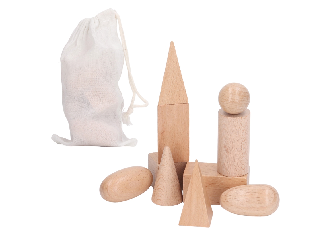 Ats-bloques De Madera Geométricos Infantiles Seguros Y Portátiles Con Bolsa De Almacenamiento Juguete Educativo De Construcción