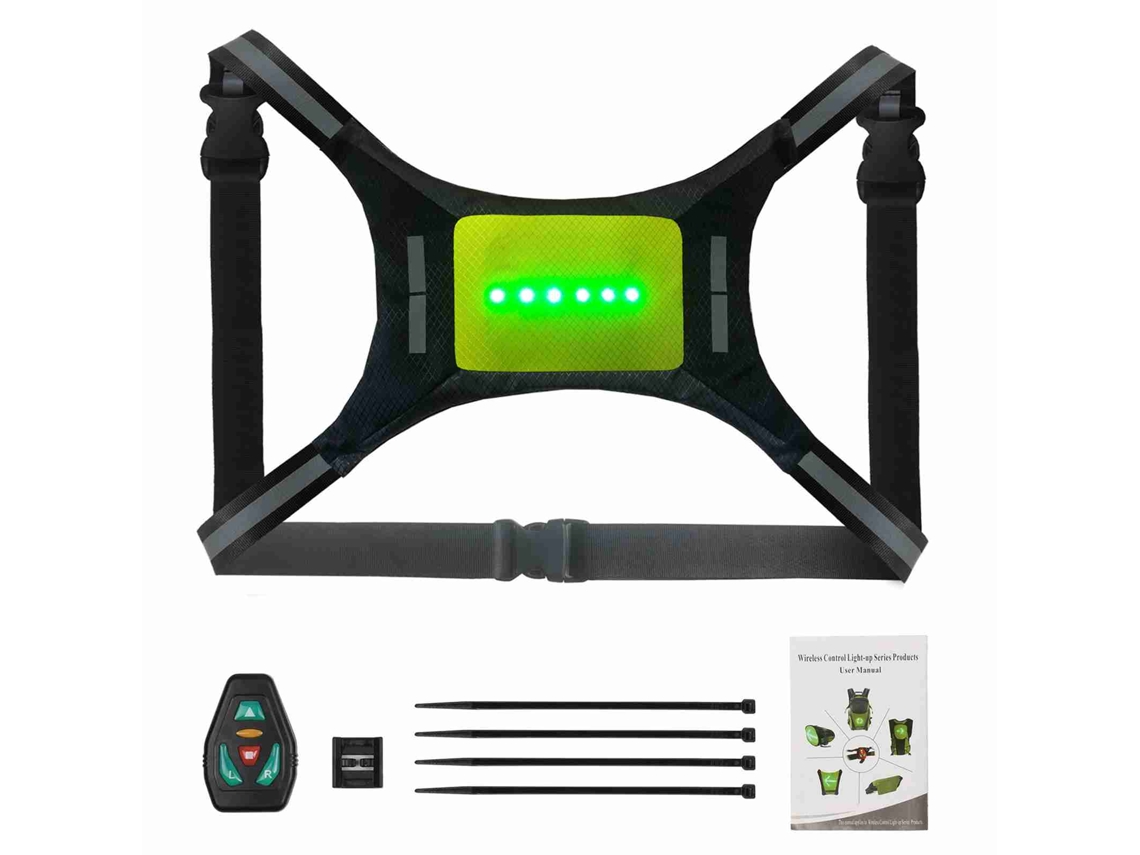 Chaleco Reflectante Led Con Intermitente, Recargable Por Usb, Con Mando A Distancia Para Mayor Seguridad En Bicicleta.