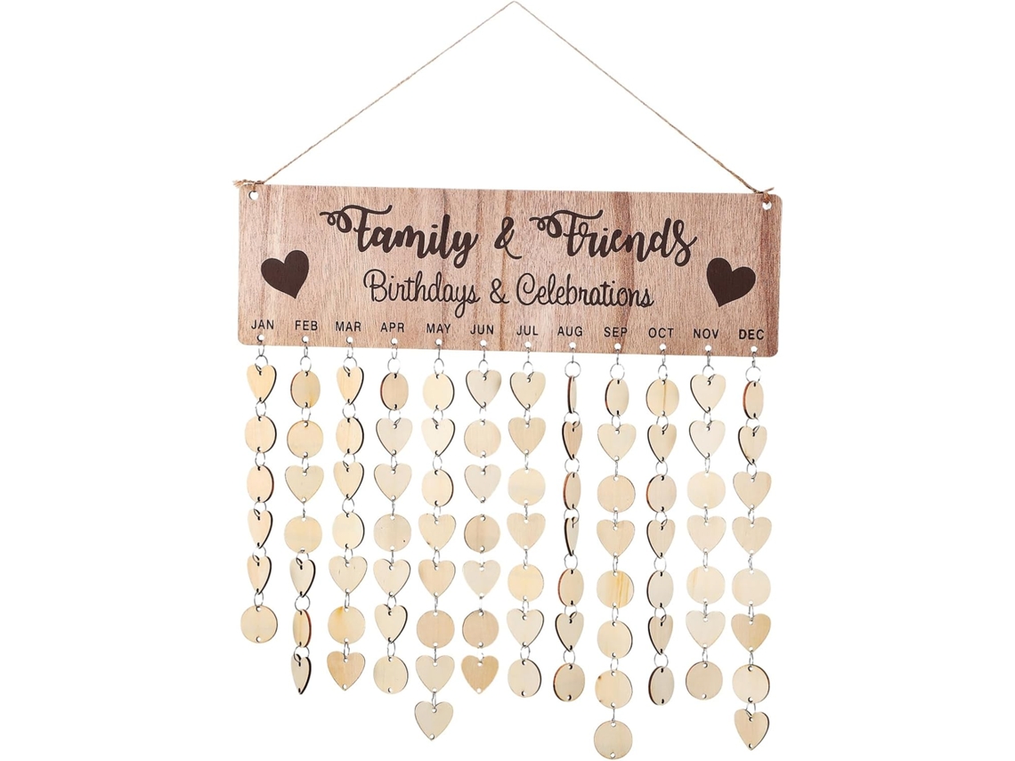 Besportble Juego De Calendario De Madera Para Armar Con Discos Colgantes Y Recordatorio De Cumpleaños Y Eve...